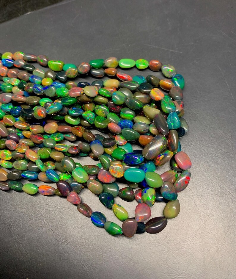Ethiopian Opal Nugget Beads: Natural Welo Fire Opal Gemstone