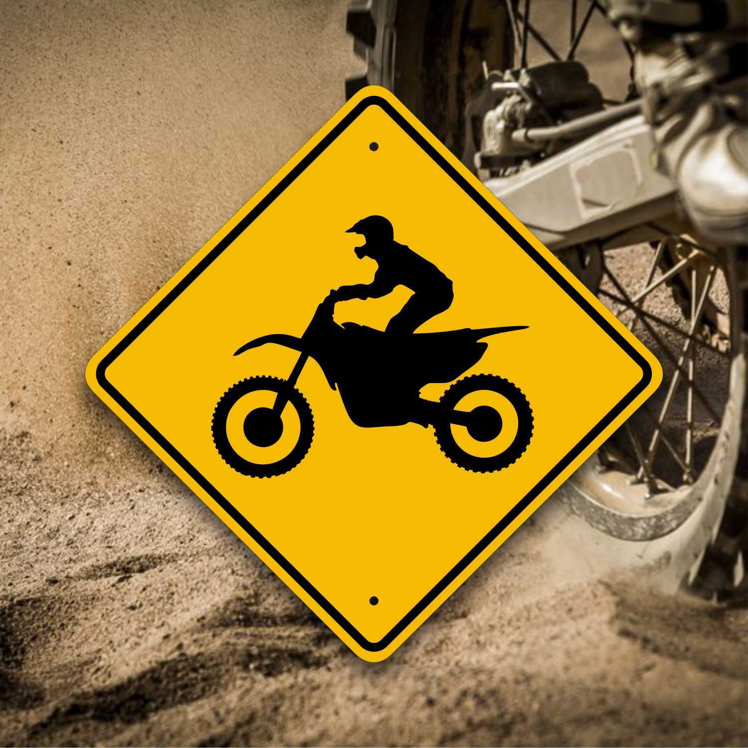 Dirt Bike Crossing Sign- Enduro Trail Marker - Motocross - Fun Motorcycle Gifts