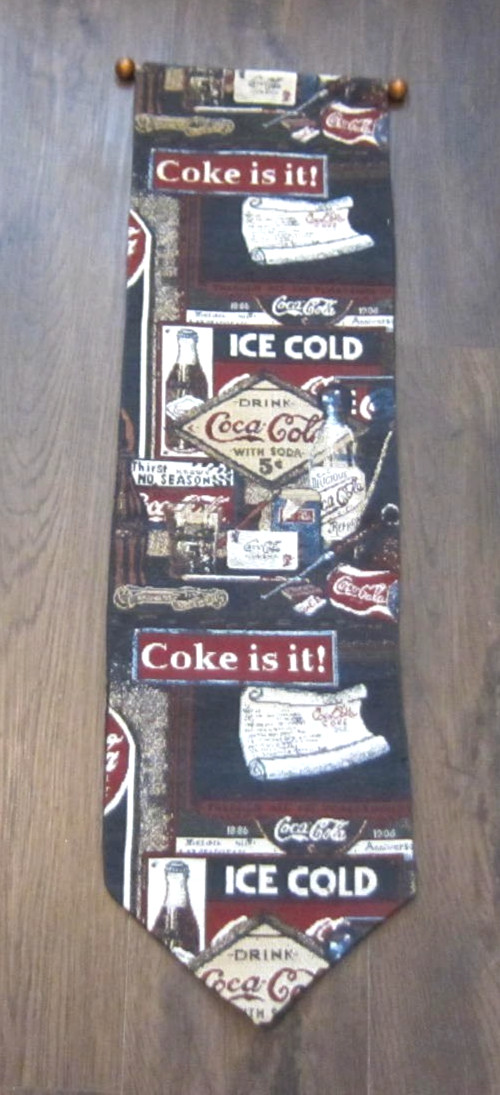 Vintage Coca Cola Wall Hanging Scroll Tapestry Coke Is It 32" x 9"