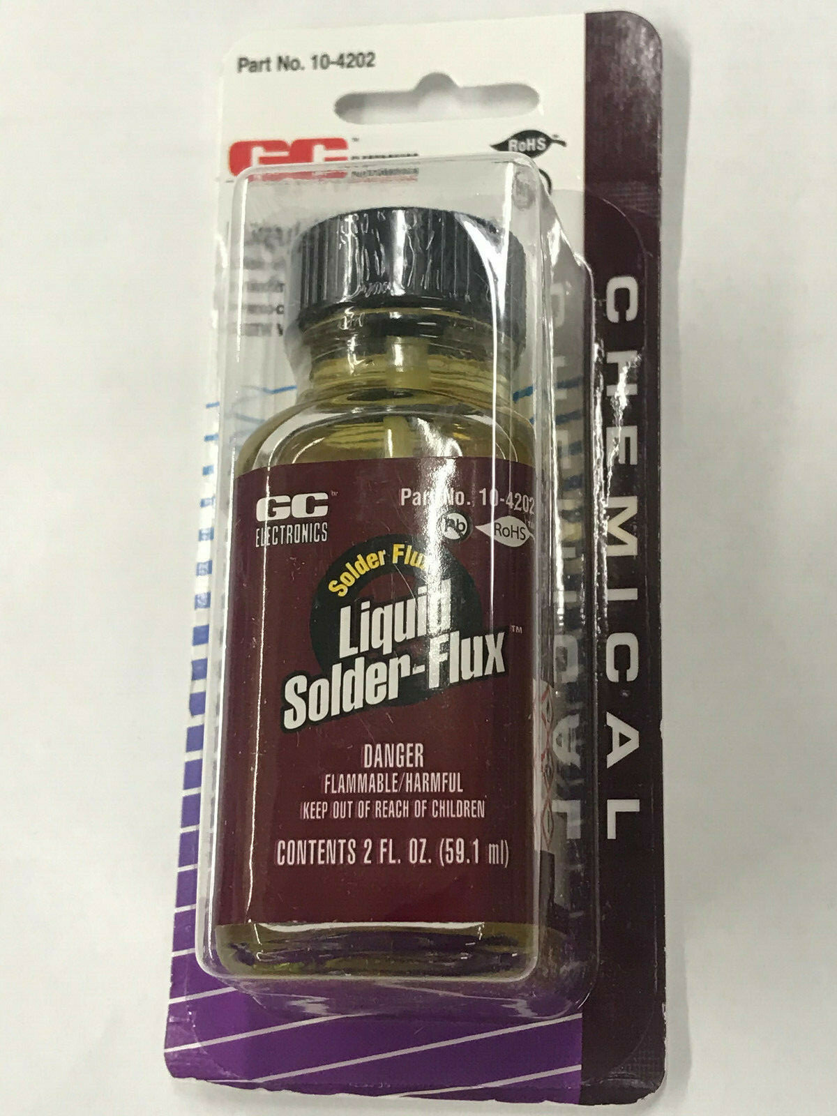 LIQUID SOLDER FLUX, GC ELECTRONICS 10-4202, 2FL OZ Bottle, Made in USA