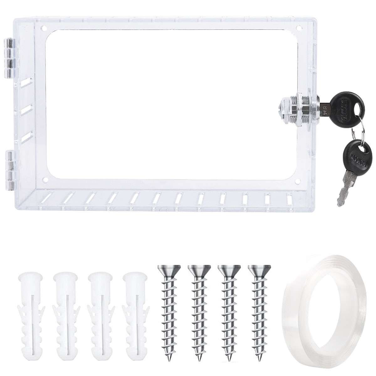 Thermostat Lock Box with 2 Keys Transparent Protective Cover Acrylic Guard Box