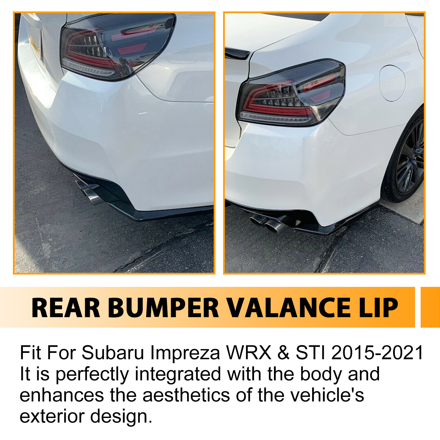 Rear Spat Bumper Valance Lip Spoiler Polyurethane For 2015-2021 Subaru WRX STI