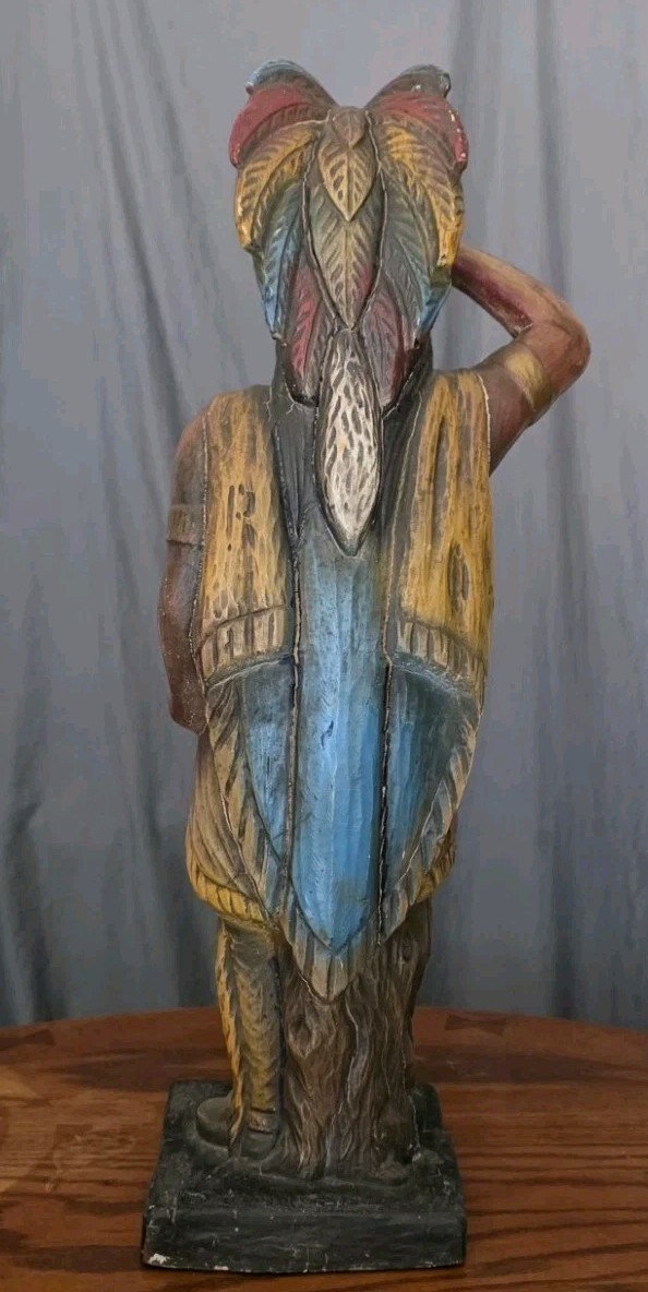 Vtg. 24" Alfco NY Cigar Store Indian Advertising Display, 1950s