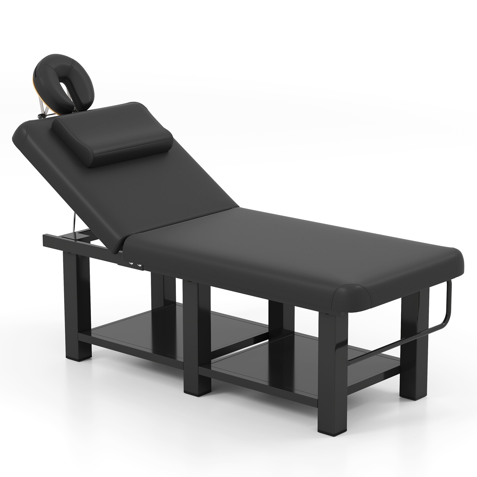 Black HeavyDuty Wide Massage Table Facial Bed Salon Beauty w/Open-Chest,Headrest