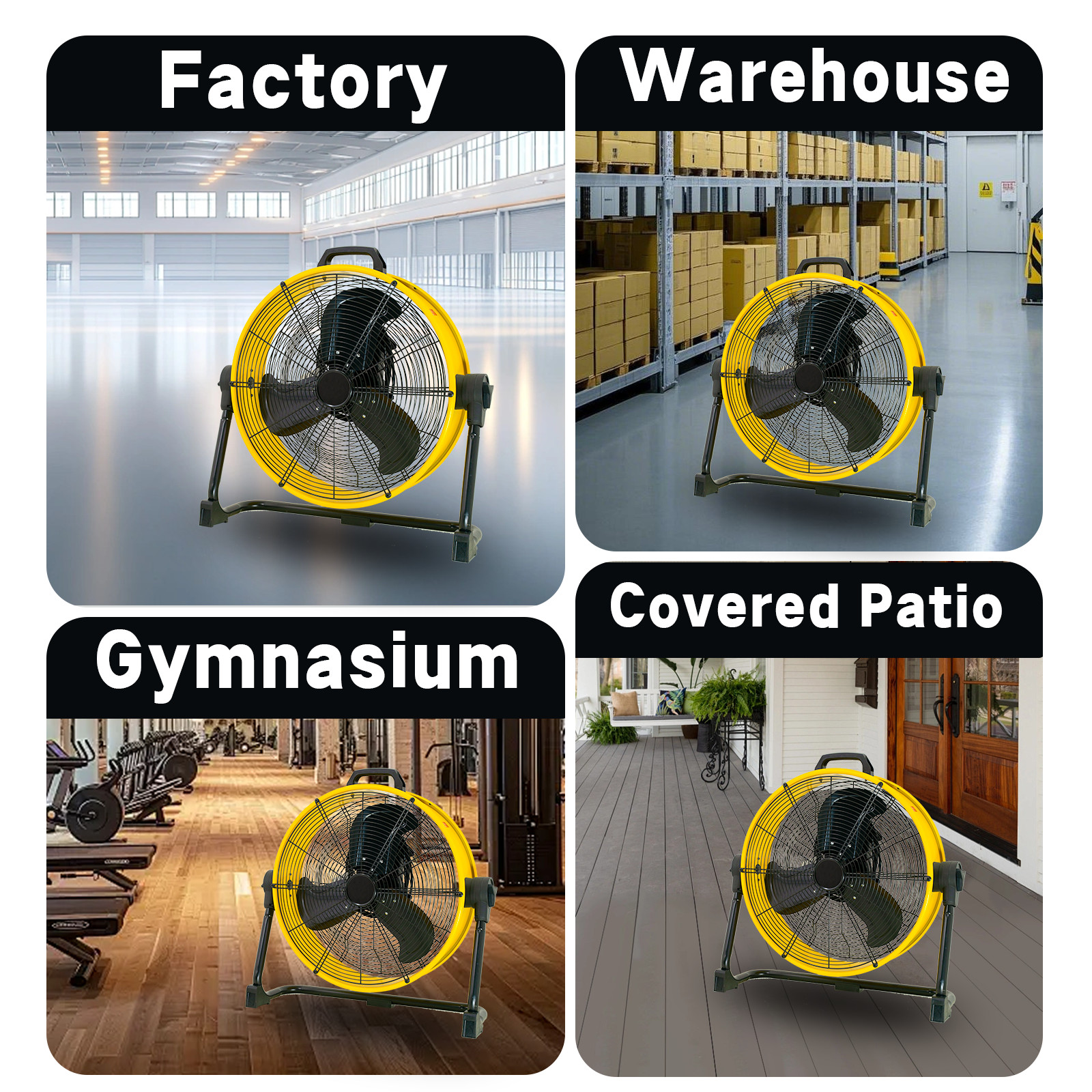 20" 6000 CFM Heavy Duty High Velocity Barrel Floor Drum Fan w DC Brushless Motor