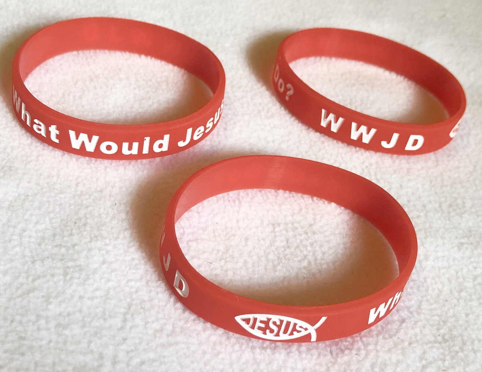 WWJD Wristband Silicone Rubber Bracelet What Would Jesus Do