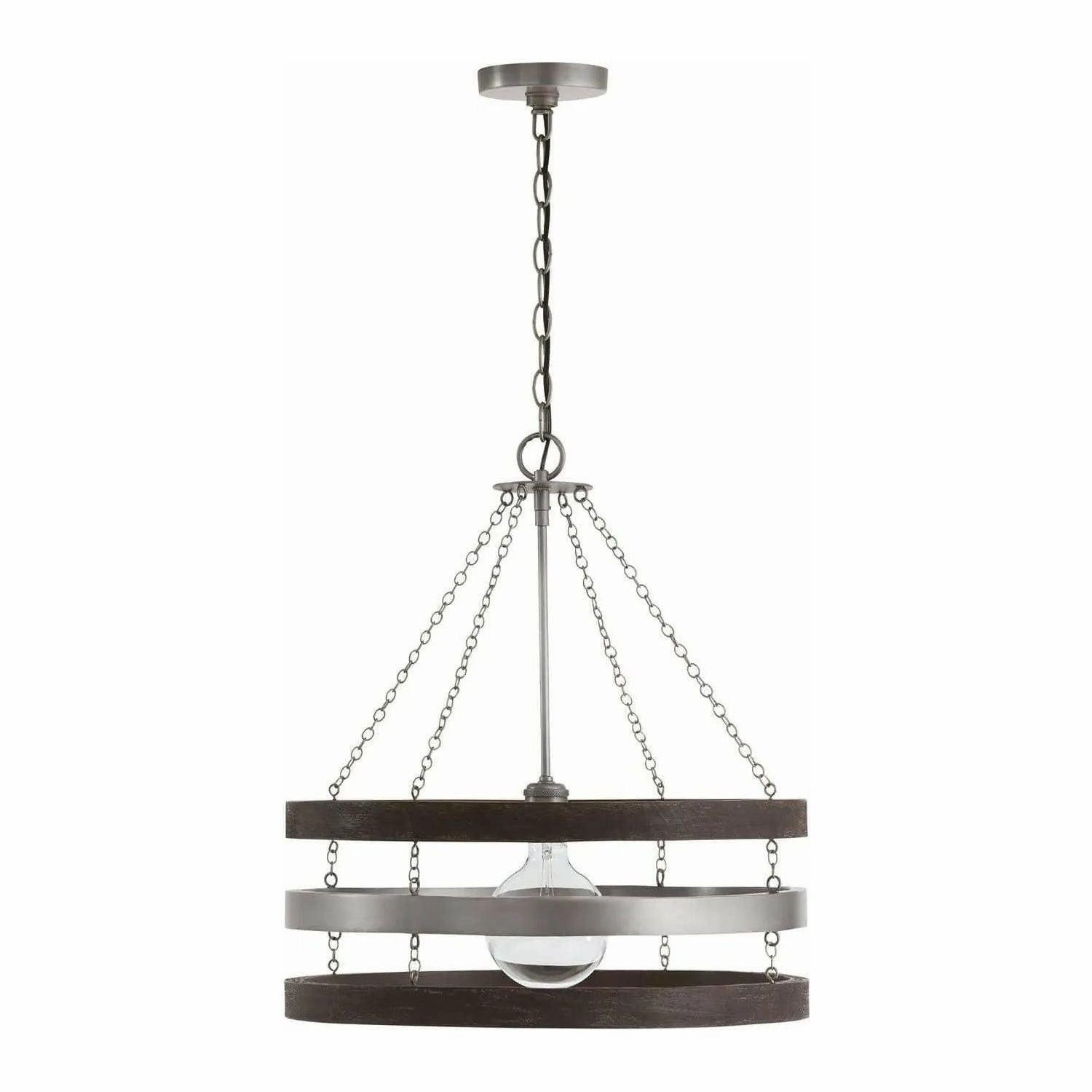 Capital Lighting 335811CM Industrial Pendant Light Carbon Gray Nickel 27in