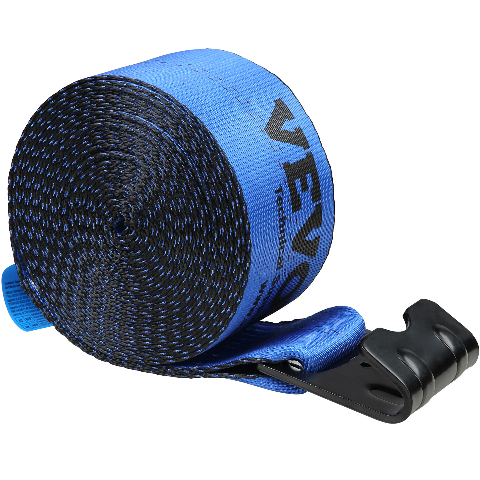 VEVOR Truck Straps Winch Straps 4" x 30' with Flat Hook for Towing 10 Pack Blue