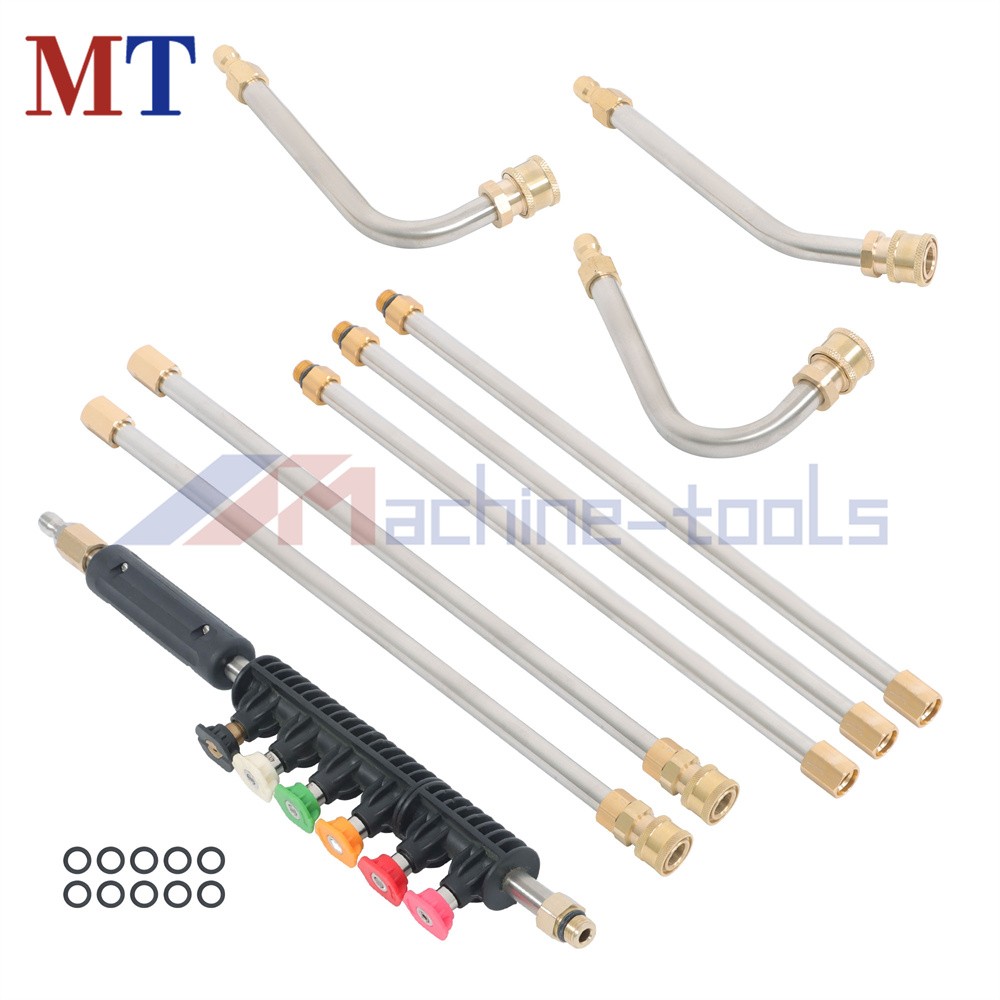High Pressure Washer Gun Extension Wand Lance Gutter Cleaner Nozzles Kit 4000PSI