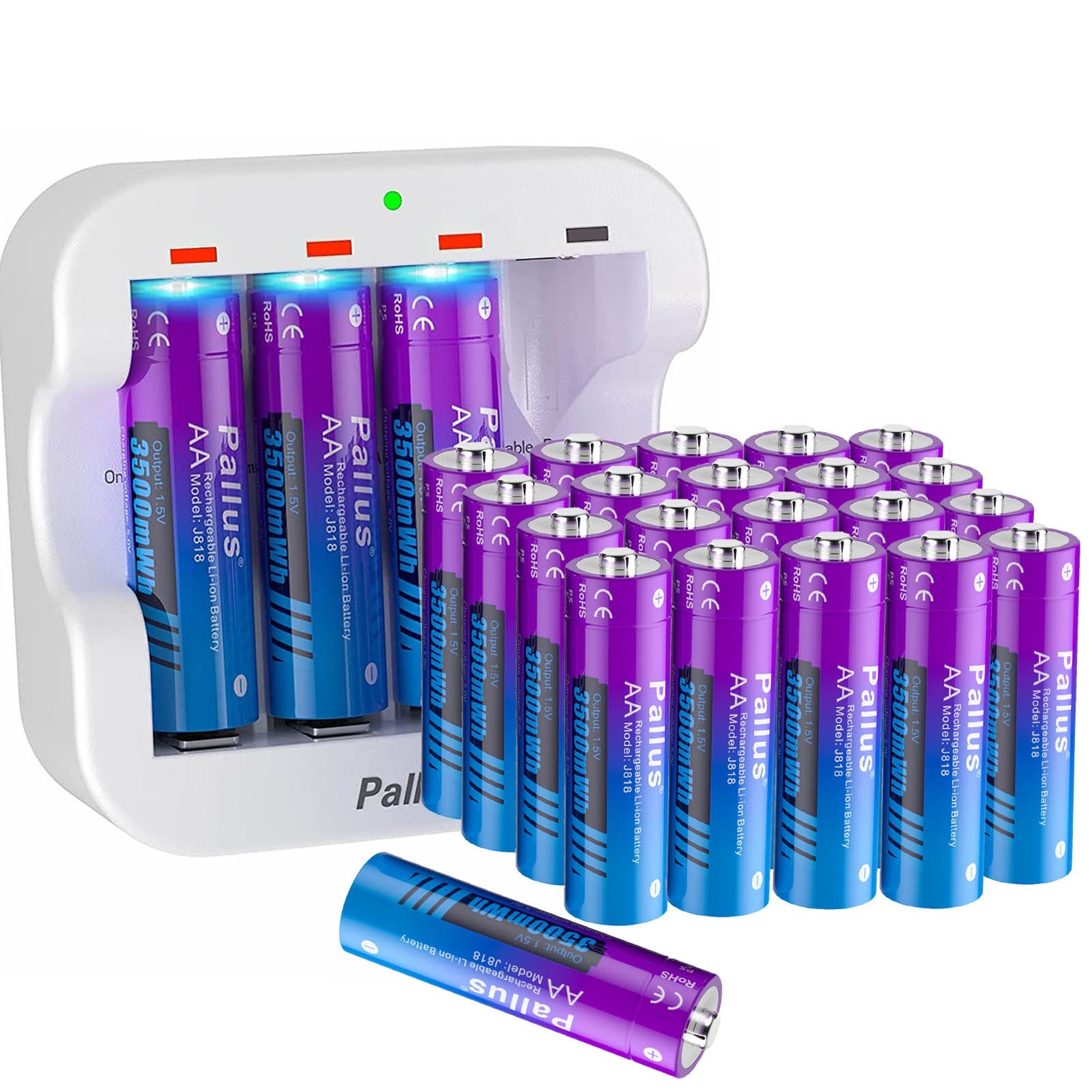 AA Rechargeable Lithium 1.5V Batteries 3500mWh Fast AA Li-ion Charger LOT