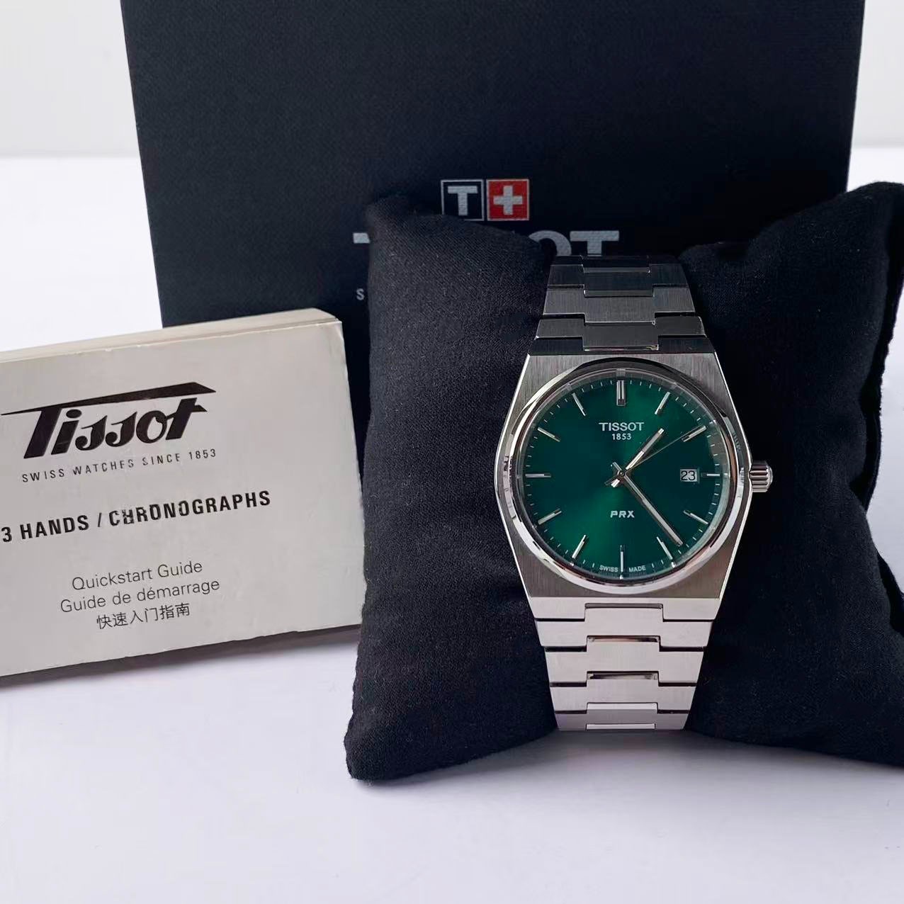 Tissot PRX Green Dial Men's Quartz Watch Stainless Steel 40mm T137.410.11.091.00