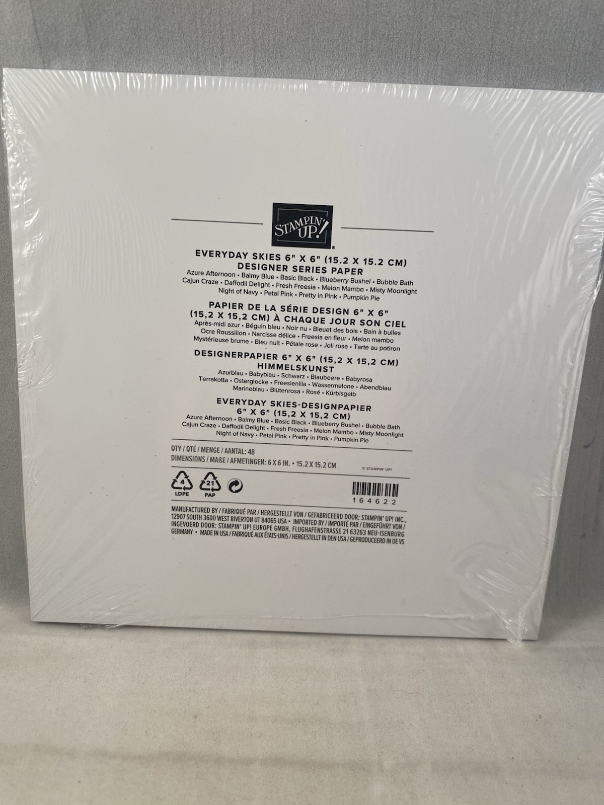 EVERYDAY SKIES Designer Series Paper DSP Stampin Up Full Pack 48 Sheets 2602