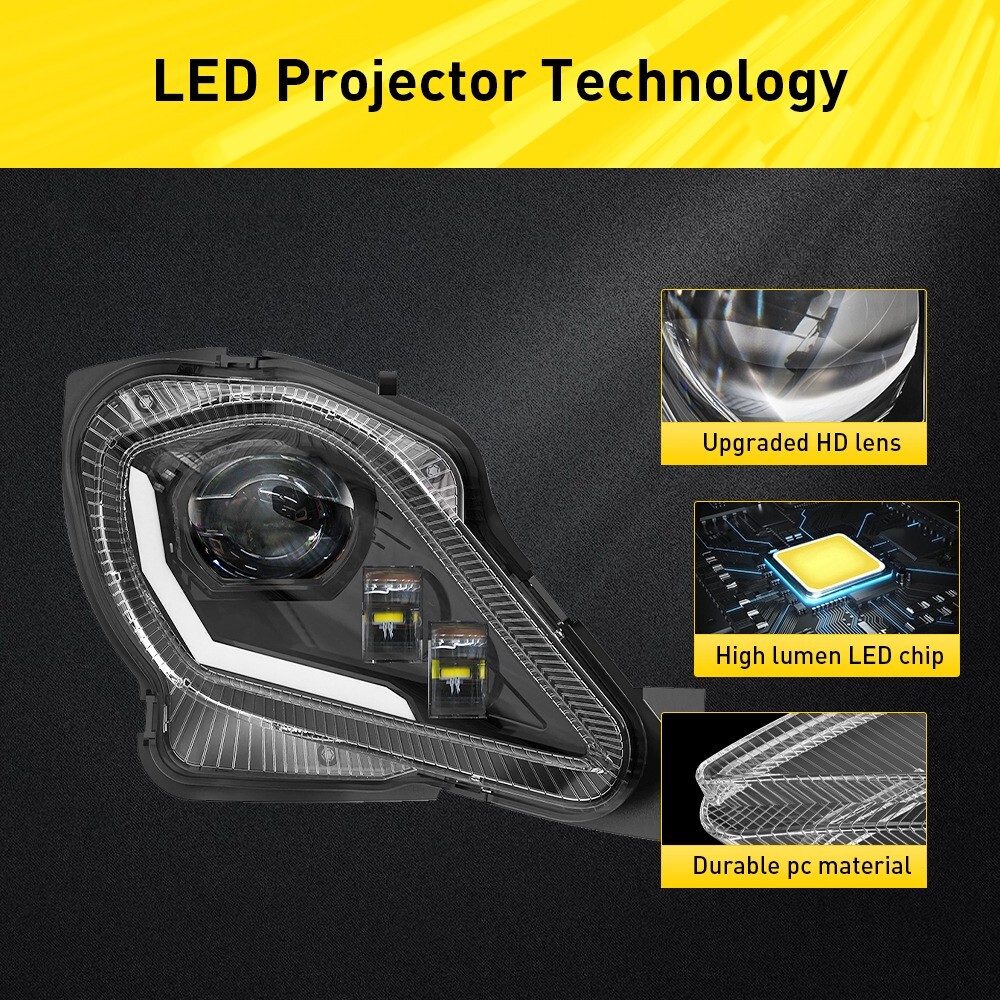 2PCS LED Headlights Set For Yamaha Raptor 700 R 350 YFZ450 R Wolverine 2006-2023