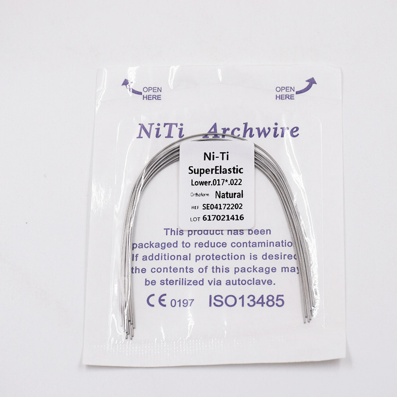 Dental Orthodontic Super Elastic Niti Rectangular Arch Wires Ovoid/Natural