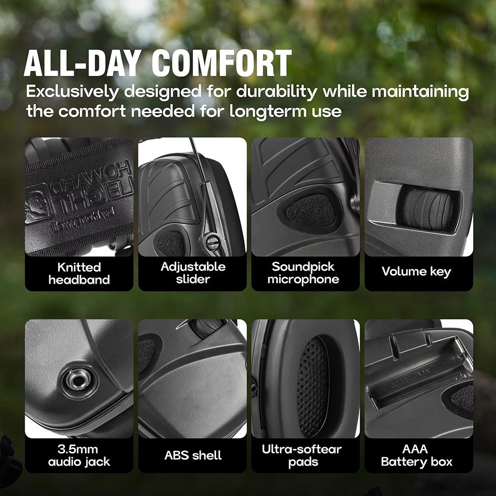 Electronic Hearing Protection Earmuffs 22dB Noise Reduction Foldable Headphones