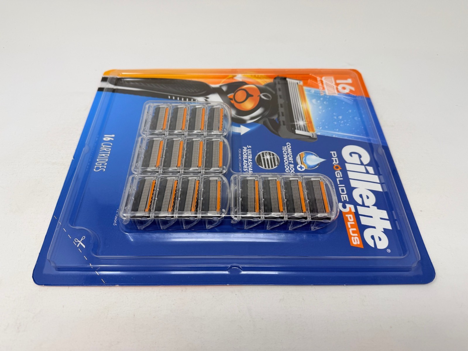 New Gillette ProGlide 5 Plus Razor 16 Pack 16 Cartridges 5-Blade Refills