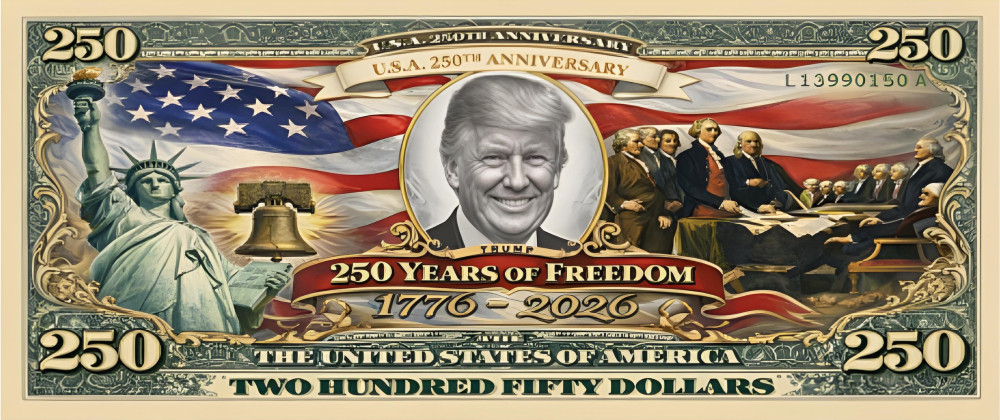 50 Pack Donald Trump USA 250th Anniversary Dollar Bill American Freedom Money