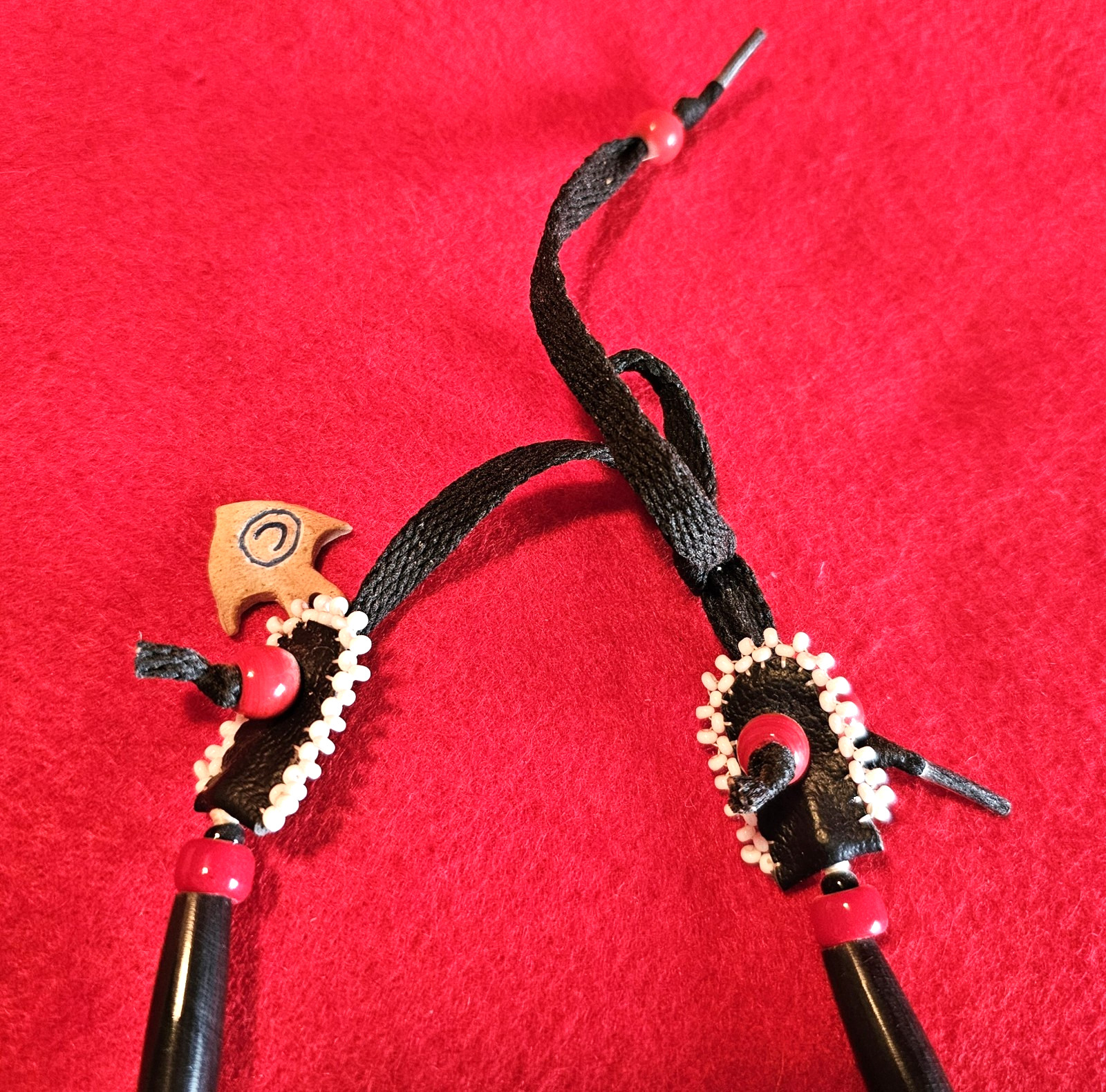 Ornate Cowire Shell Buffalo Tooth Necklace