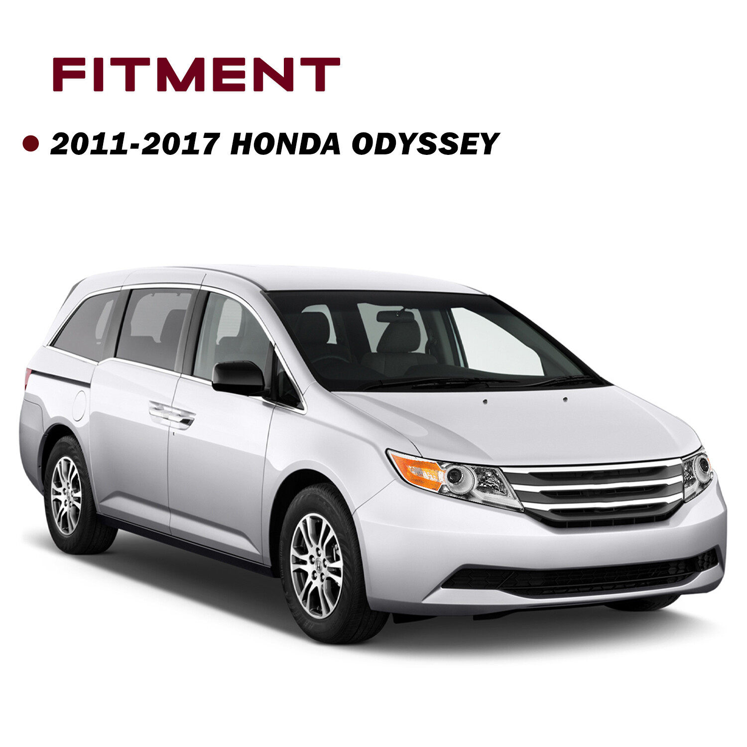 For 2011-2017 Honda Odyssey Halogen Chrome Housing Amber Corner Headlights Pair