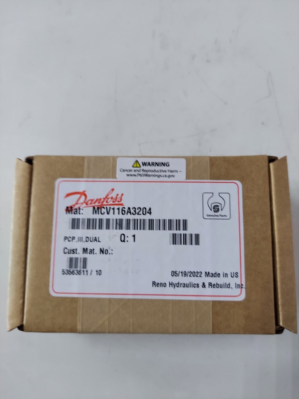 MCV116A3204 PCP,III,DUAL,WEATHERPACK Danfoss Pressure Control Pilot