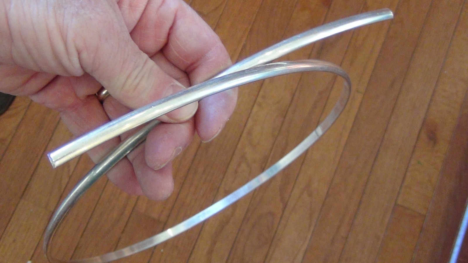 half round sterling wire by the inch ( 2 gauge ) 6.5 x 3.2 mm ring or bracelet