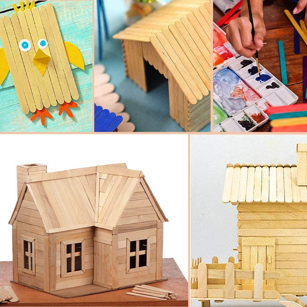 200 Pcs Natural Wooden Food Grade Sticks - Ice Cream Stick - Popsicle 4.5 inch