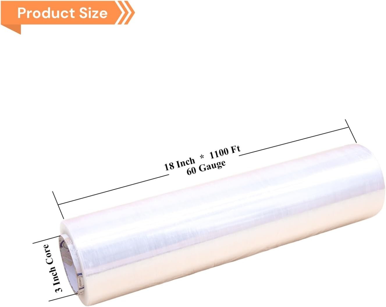 18" x 1100 FT 60 Gauge 4 Rolls Pallet Wrap Stretch Film Hand Shrink Wrap Clear