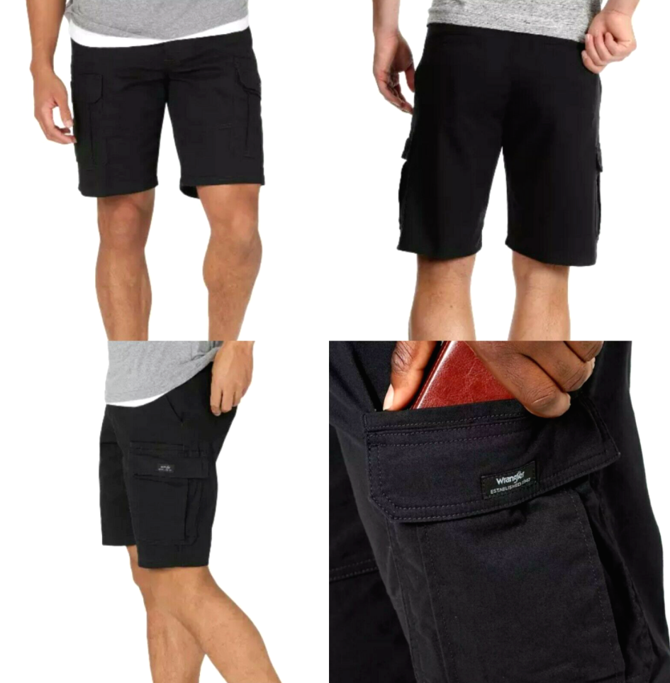 Men's Wrangler Cargo Shorts w Stretch Relaxed Fit CHOOSE SIZE 8 DIFFERENT COLORS
