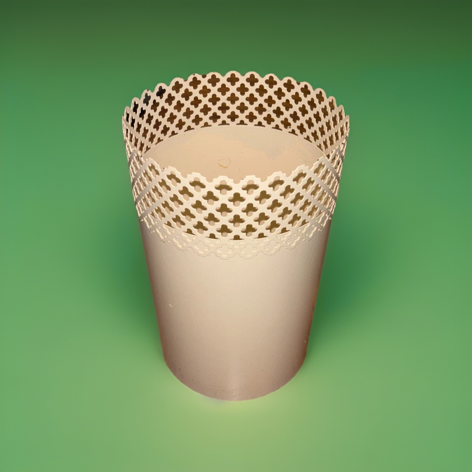 Vintage MCM  Art Deco Metal Trash Can Made 1940’s -1960’s- GSN In Missouri RARE