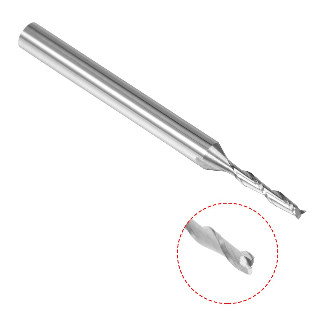 5PCS 1/8" Shank 1.5mm x 8mm Carbide Flat Nose End Mill Cutter CNC Router Bit