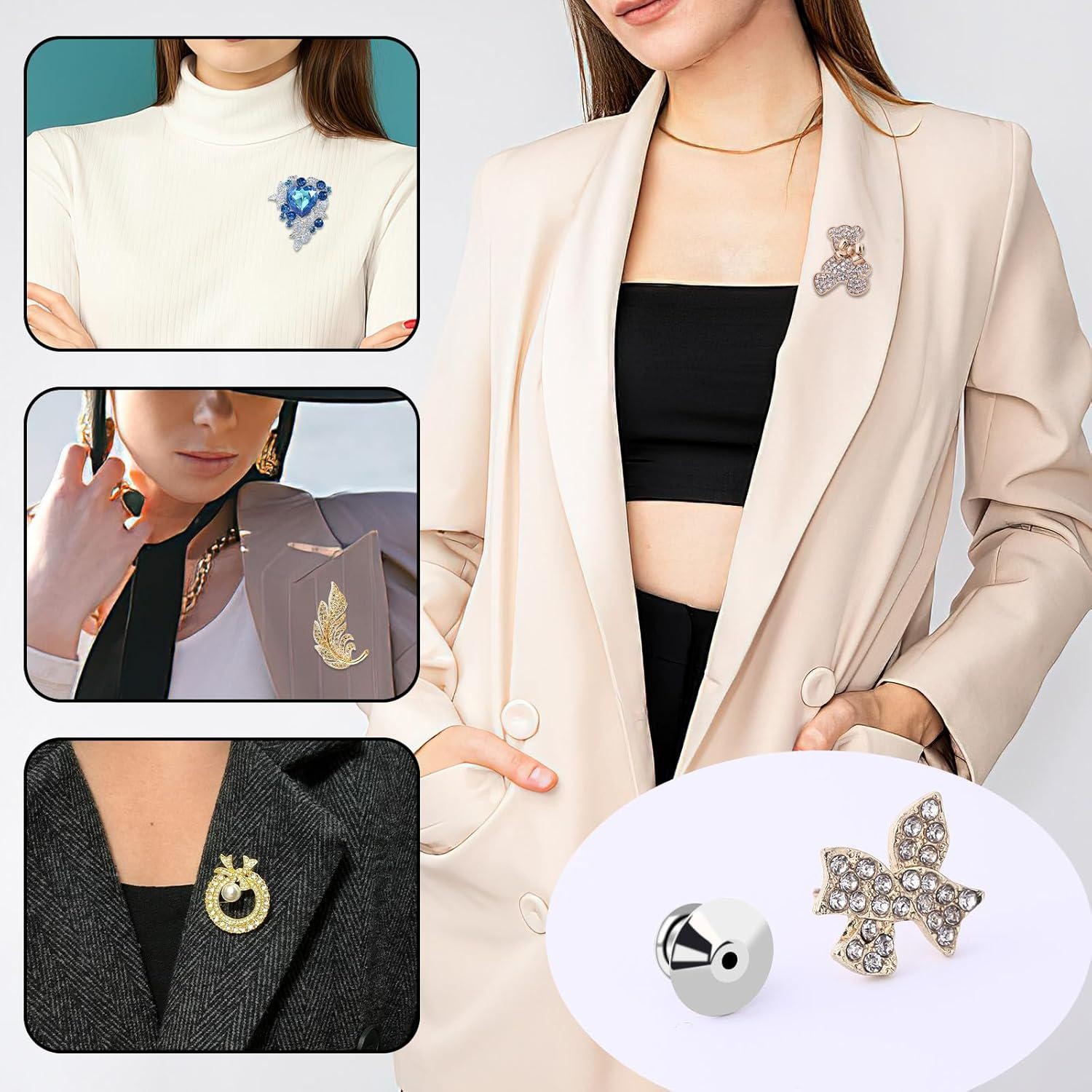 100PCS Metal Locking Pin Backs, Secure Pin Keepers for Badges & Lapel Pins