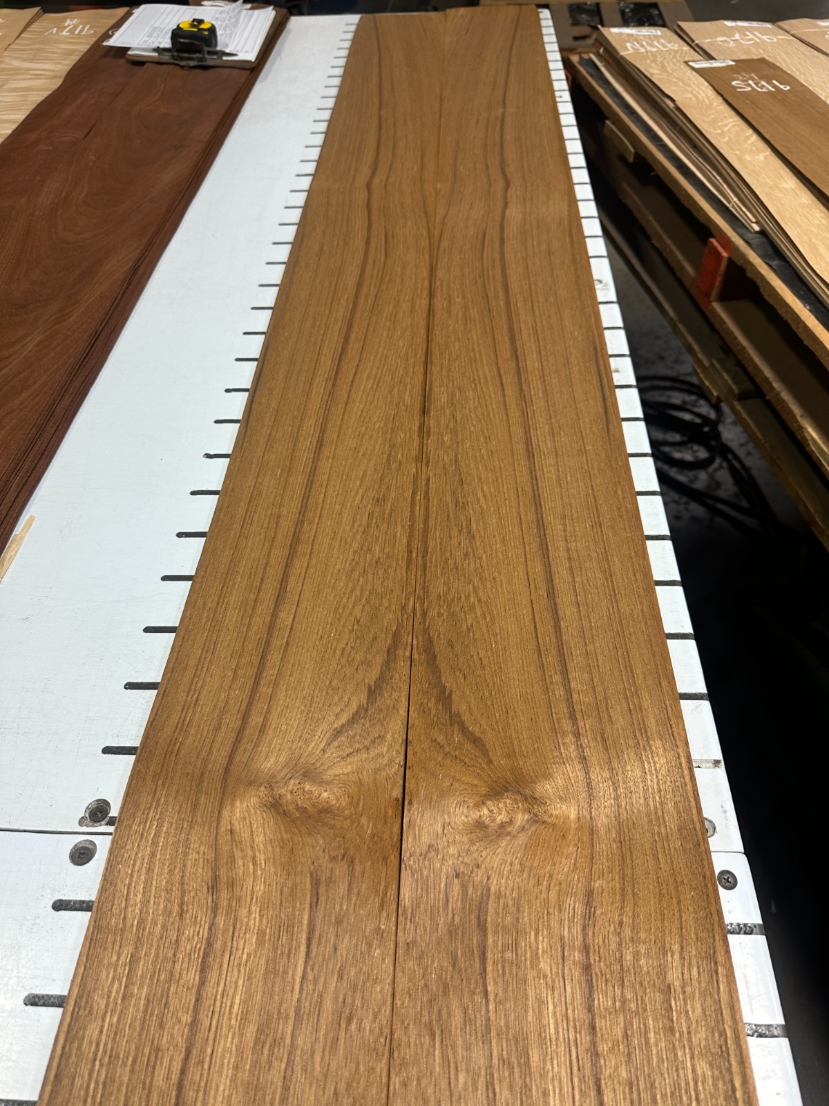Teak Raw Wood Veneer 2 sheets 97" x 6.5'' 917S