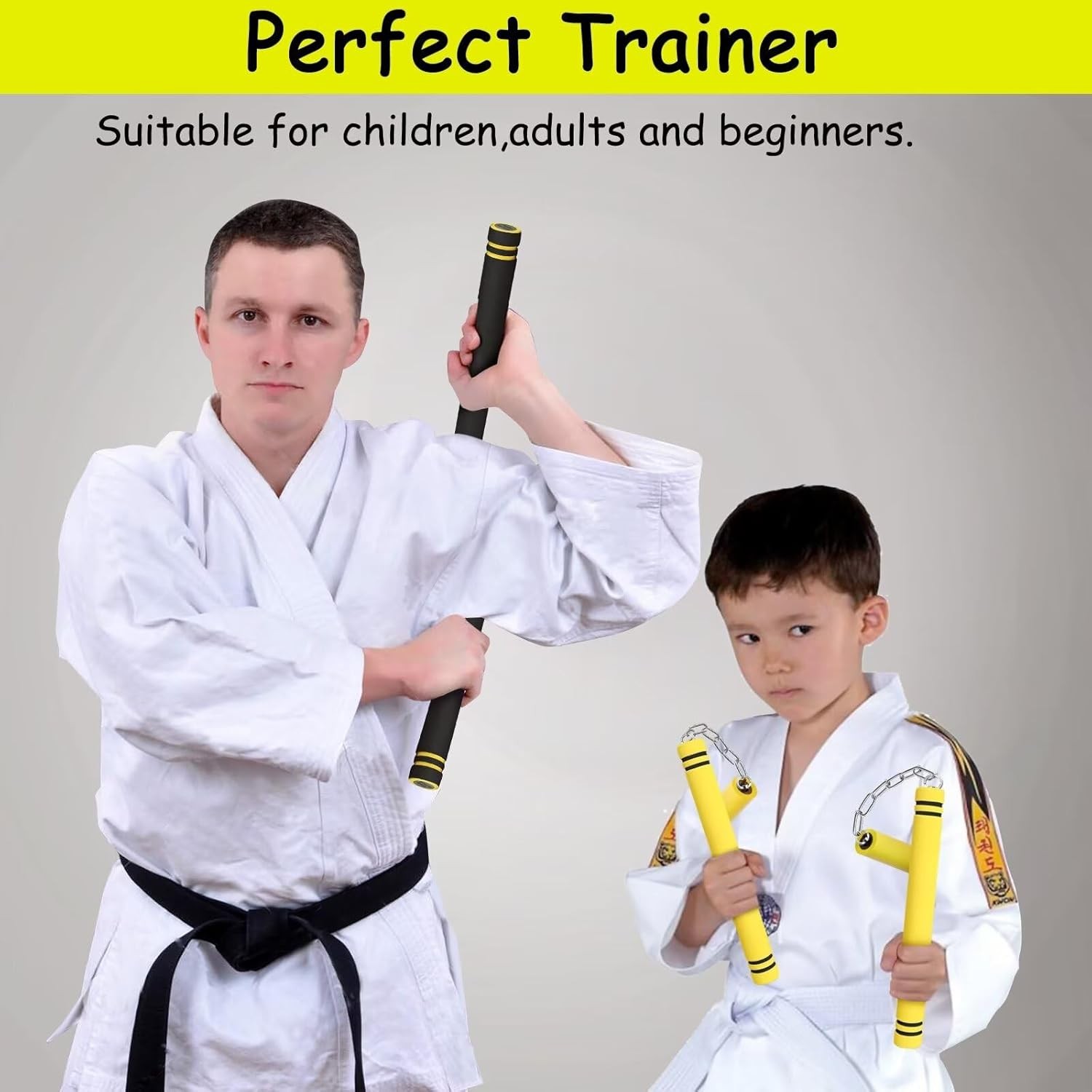 Nunchucks - Safe Solid Rubber Training Nunchucks/nunchakus With Steel