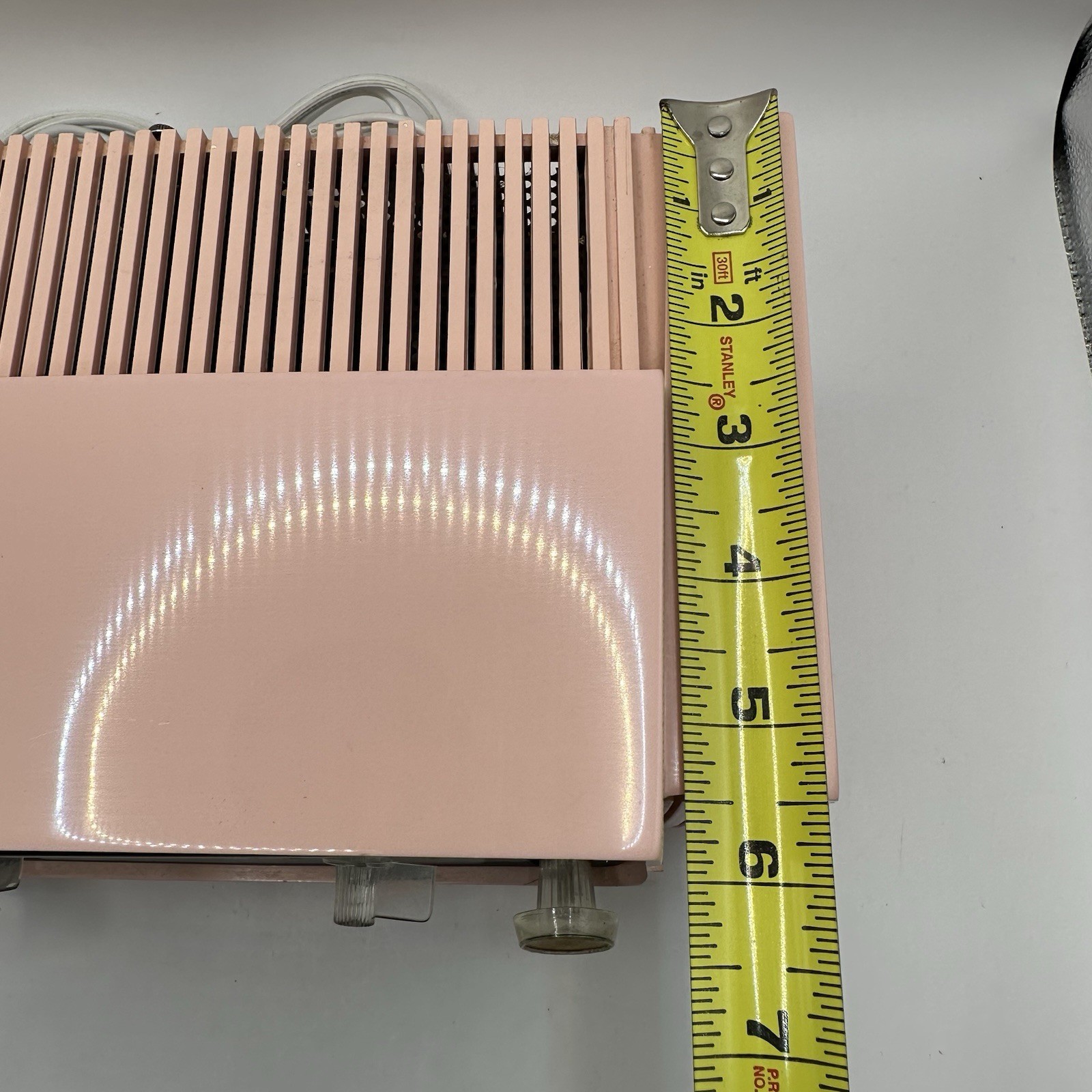 Vintage 1950s GE Pastel Pink Clock Radio Tube Alarm Clock Works MCM Mid-century