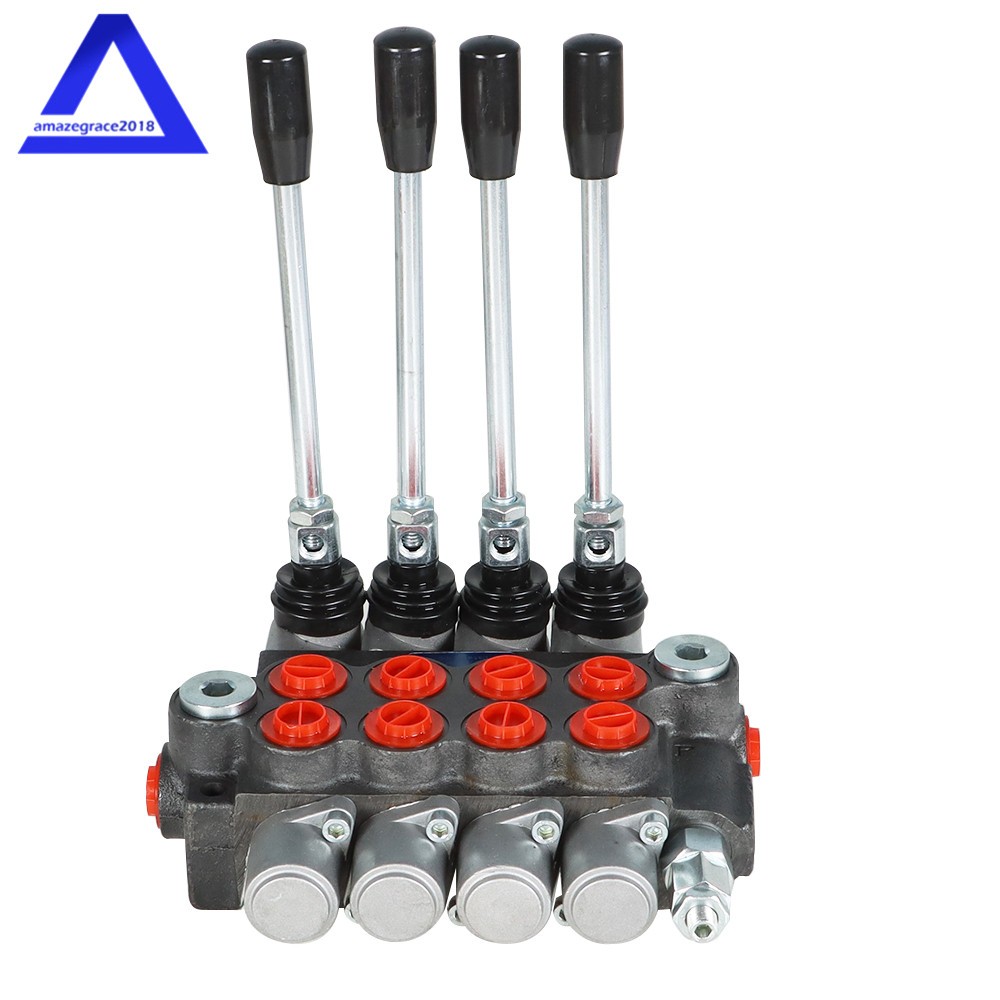 4 Spool Hydraulic Directional Control Valve 11gpm, Double Acting Cylinder BSPP