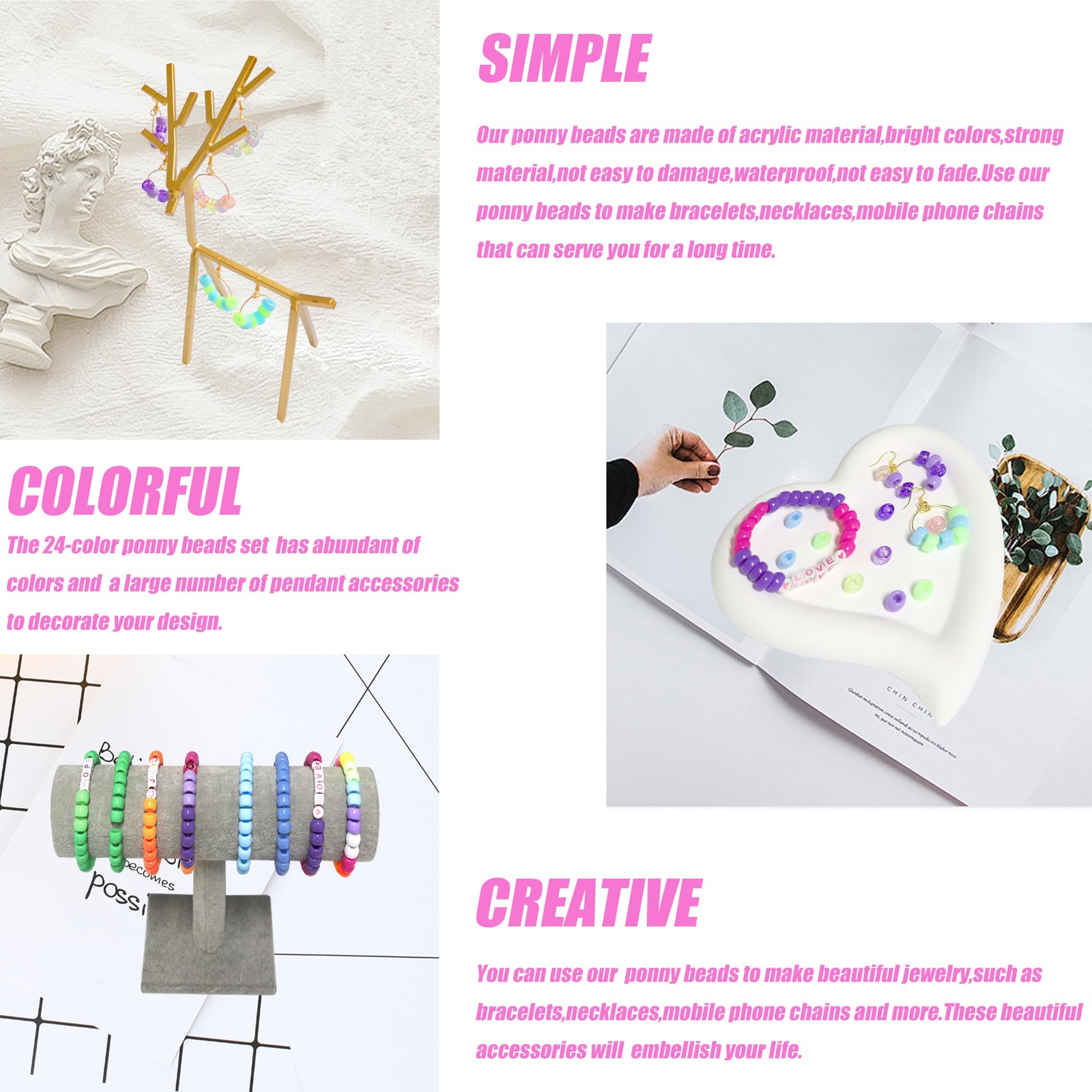 1000PCS Bracelet Making Kit, Friendship Jewelry Necklace Bracelet kit 24 Colors