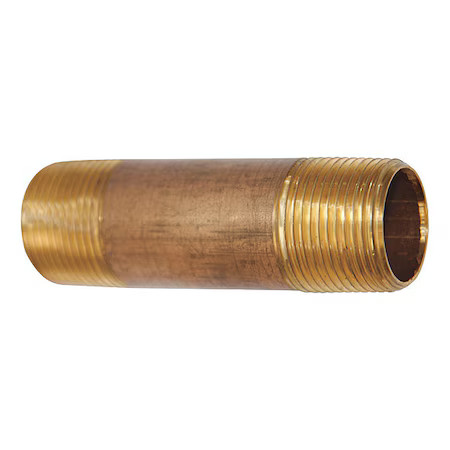 1/4" Mnpt X 12" Tbe Red Brass Pipe Nipple Sch 40, 461-120