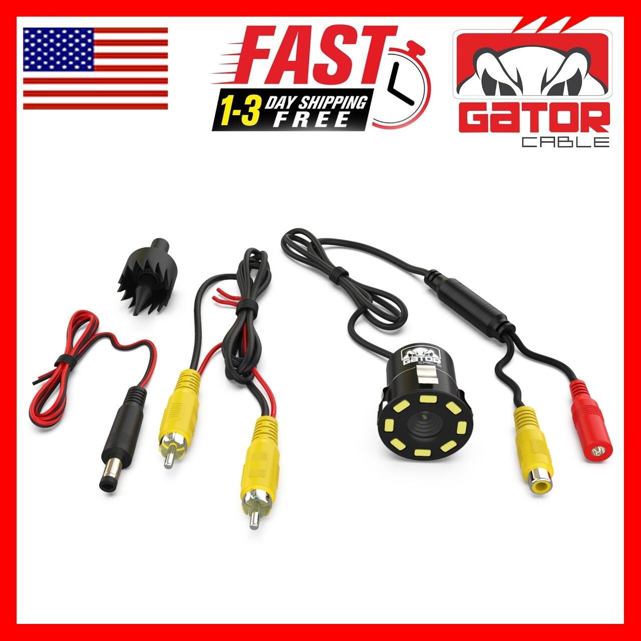 Car Rear View Backup Reverse Camera 170° CMOS 8 LED HD Night Vision Waterproof