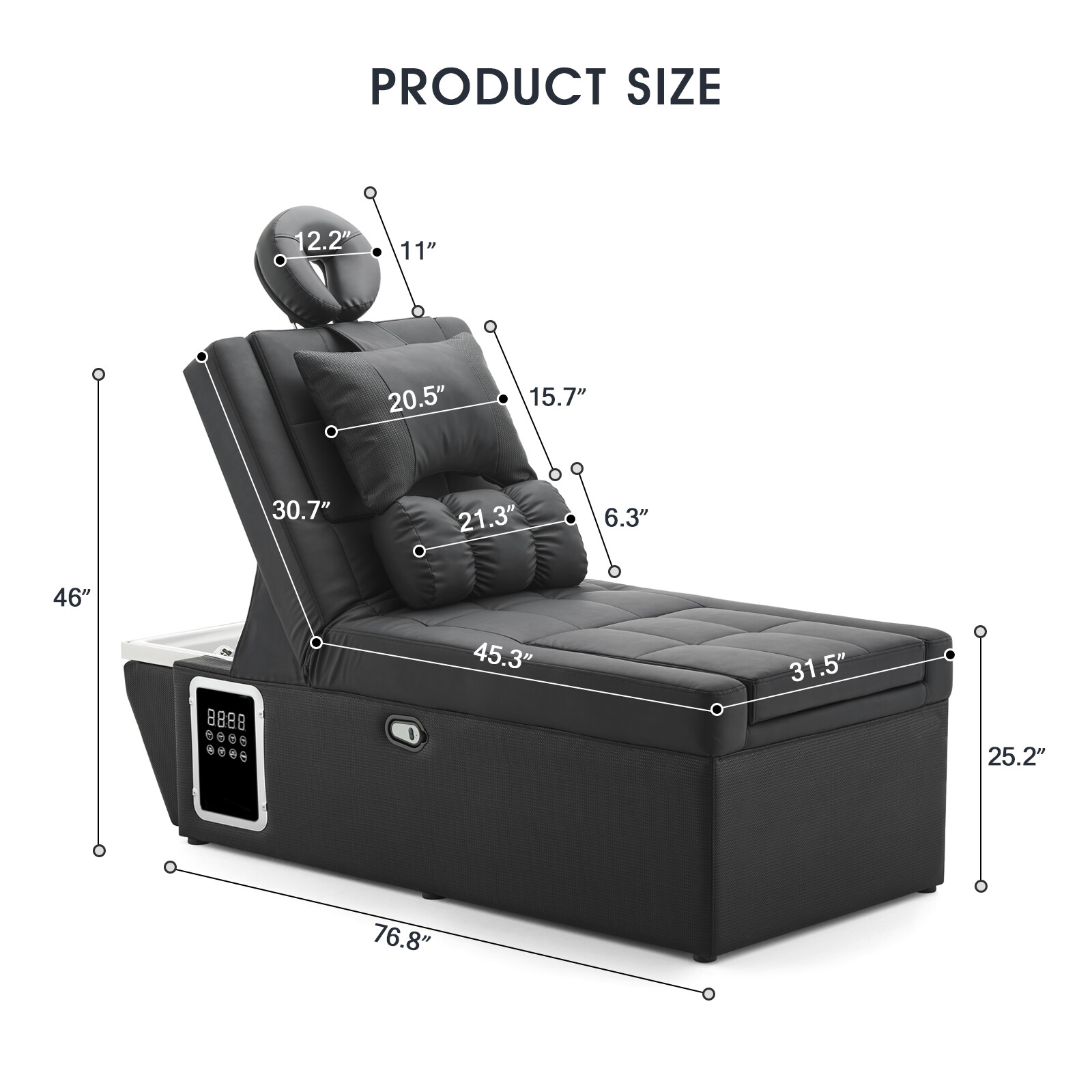 Black Shampoo Bowl Massage Bed Head Therapy Foot Bath Backwash Spa Salon Beauty