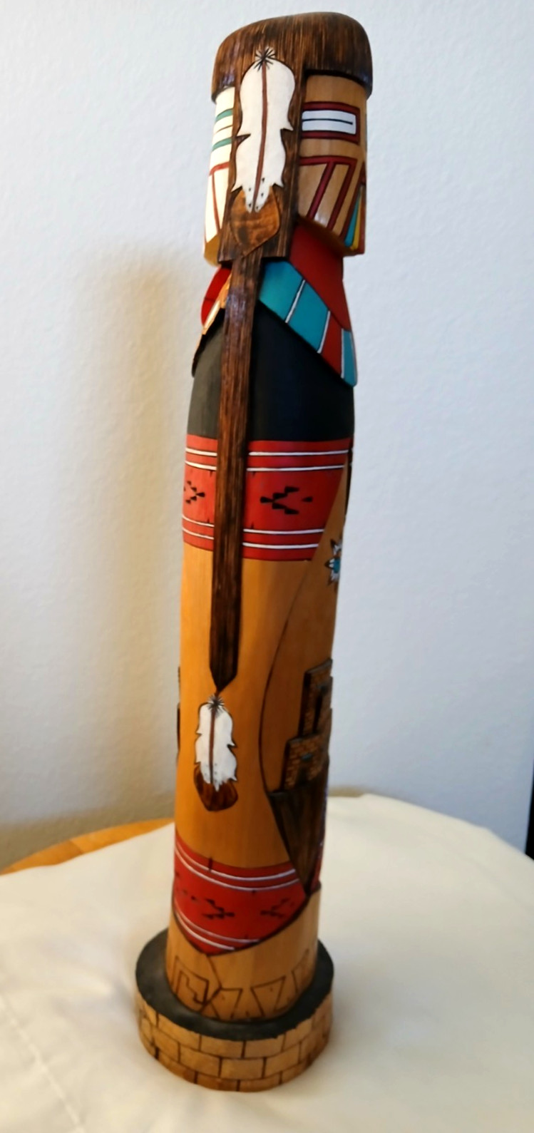 Authentic Hopi Navajo Fully Carved Cottonwood Shalaka Kachina 23" Stenson Walker