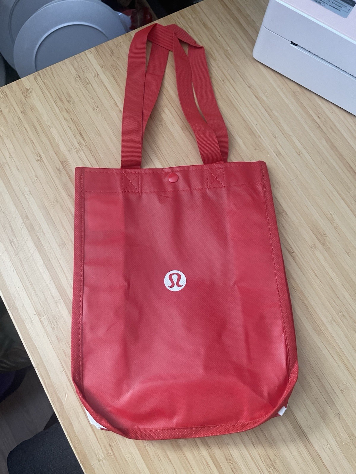 Lululemon Shopping Tote Reusable Bag Red Small 12"x9"