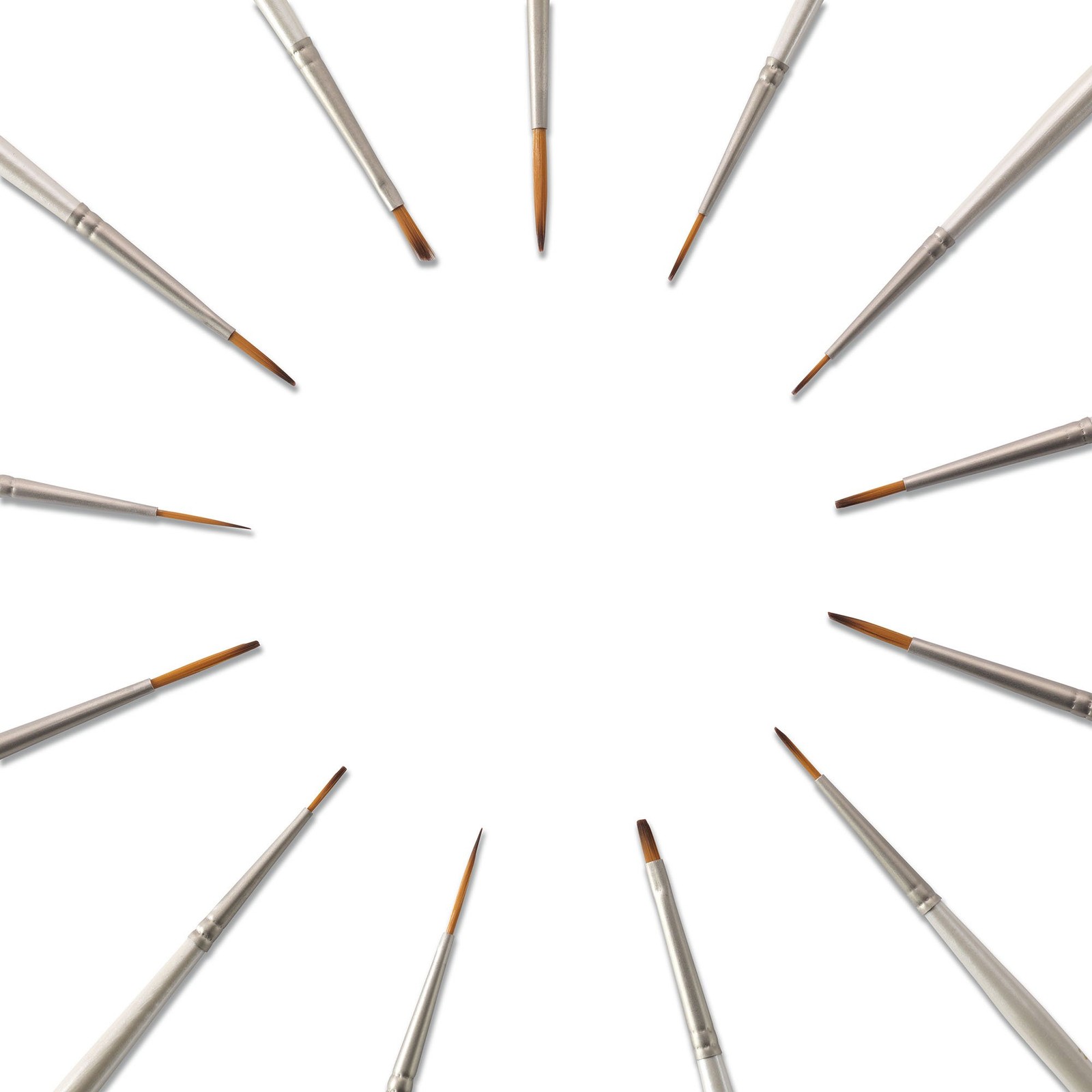 Jerry Q Art 13 Pcs Detail Paint Brushes, Double Color Short handles, Brown