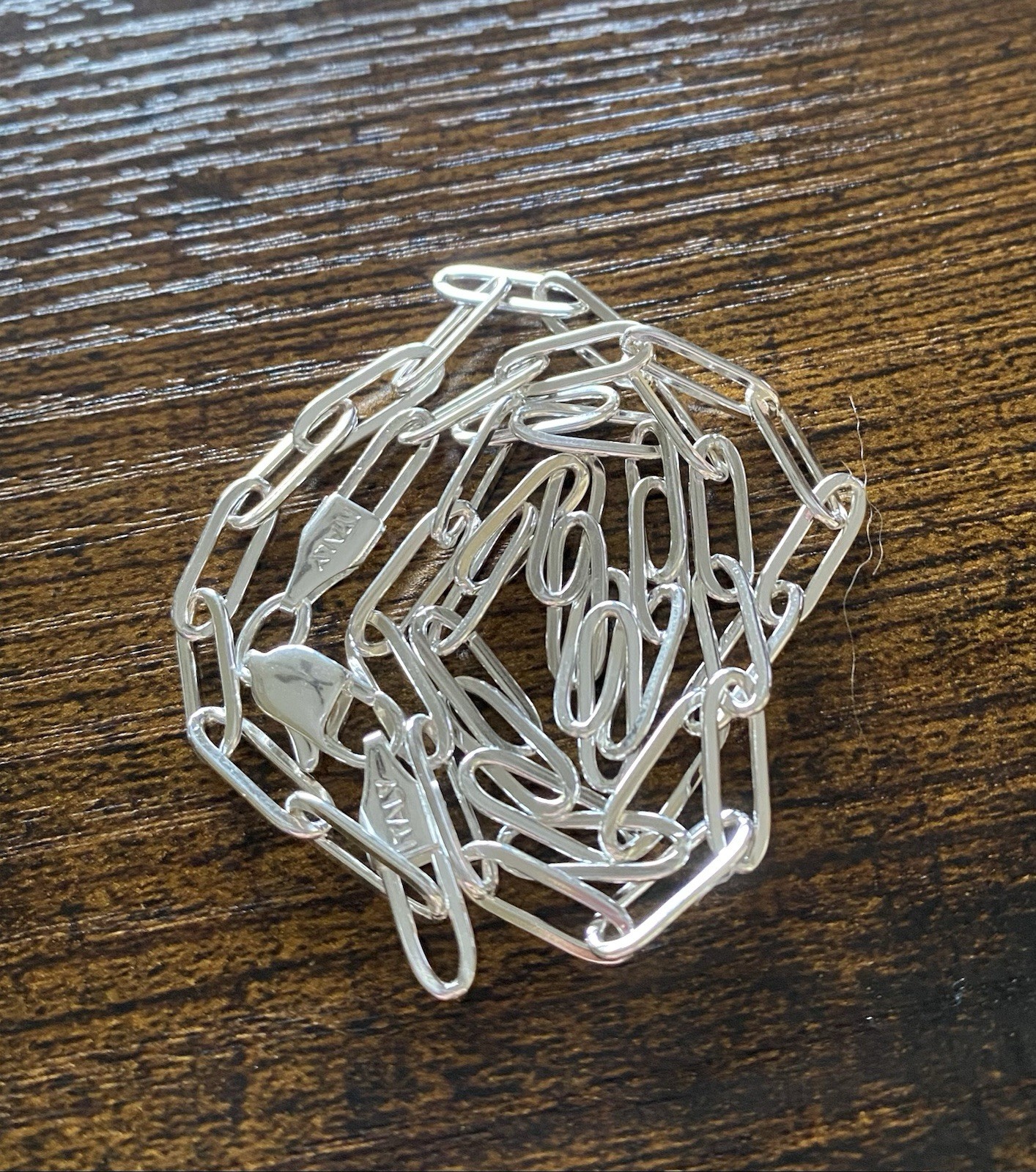 18 Inch, 4mm, Italian Sterling Silver Paperclip Chain