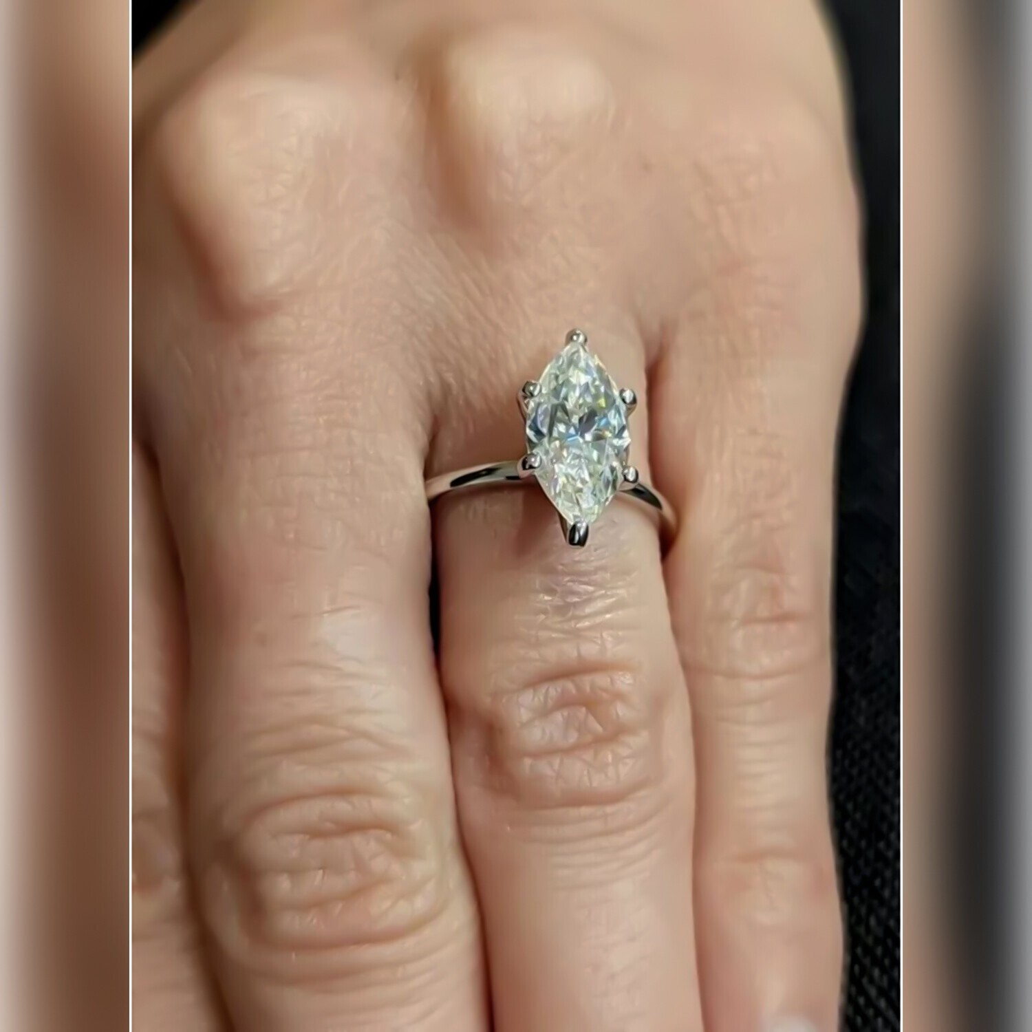 2.00 Ct Marquise Cut White Diamond Solitaire Ring in 14k Yellow Gold – Gift Pick