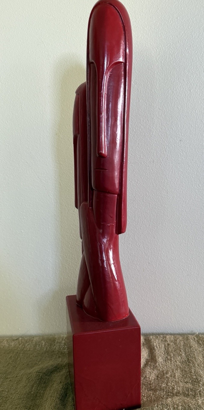 Rare Nikita Karpenko Museum Pieces Inc Abstract Red MCM Double Headed Sculpture