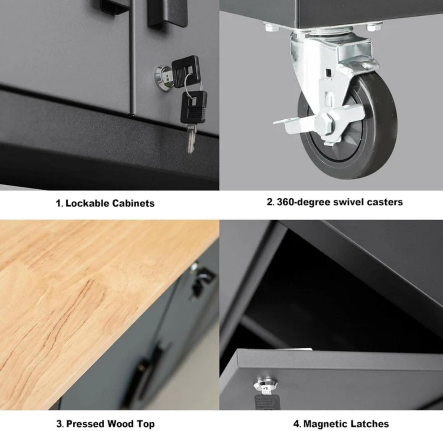 Garage Storage Cabinet System 12 Pcs Garage Workshop Set W/Steel Cabinet Drawers