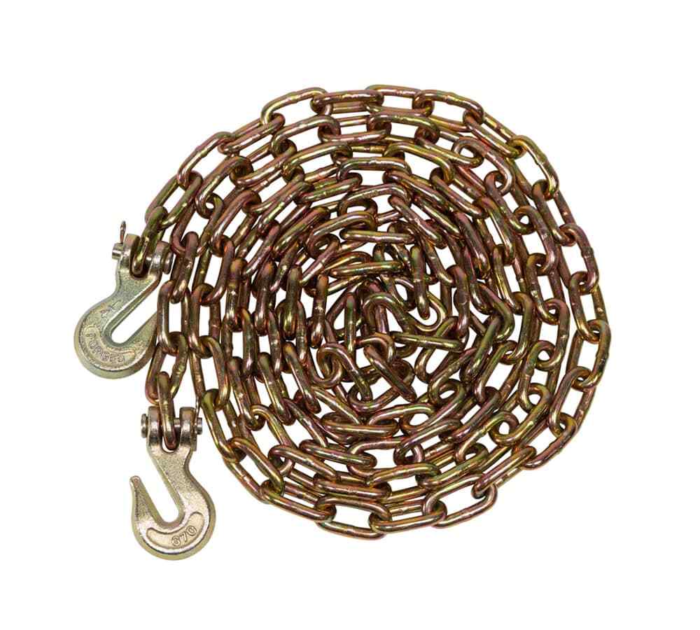 4PK 1/4"x12' Transport Binder Chain Grade 70 w/ Grab Hook 3150 LBS WLL Tow Chain