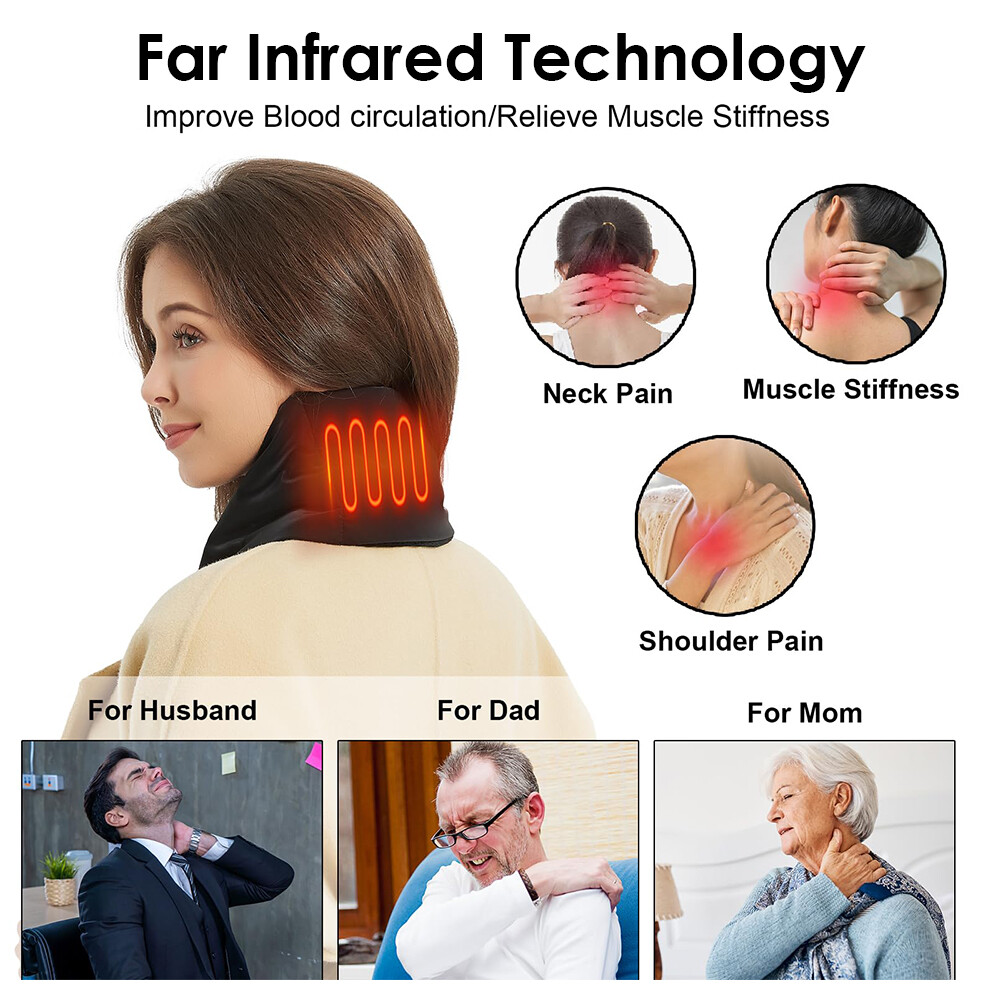 Neck Heating Pad Heated Scarf Electric Far Infrared Cordless Warmer Power Bank