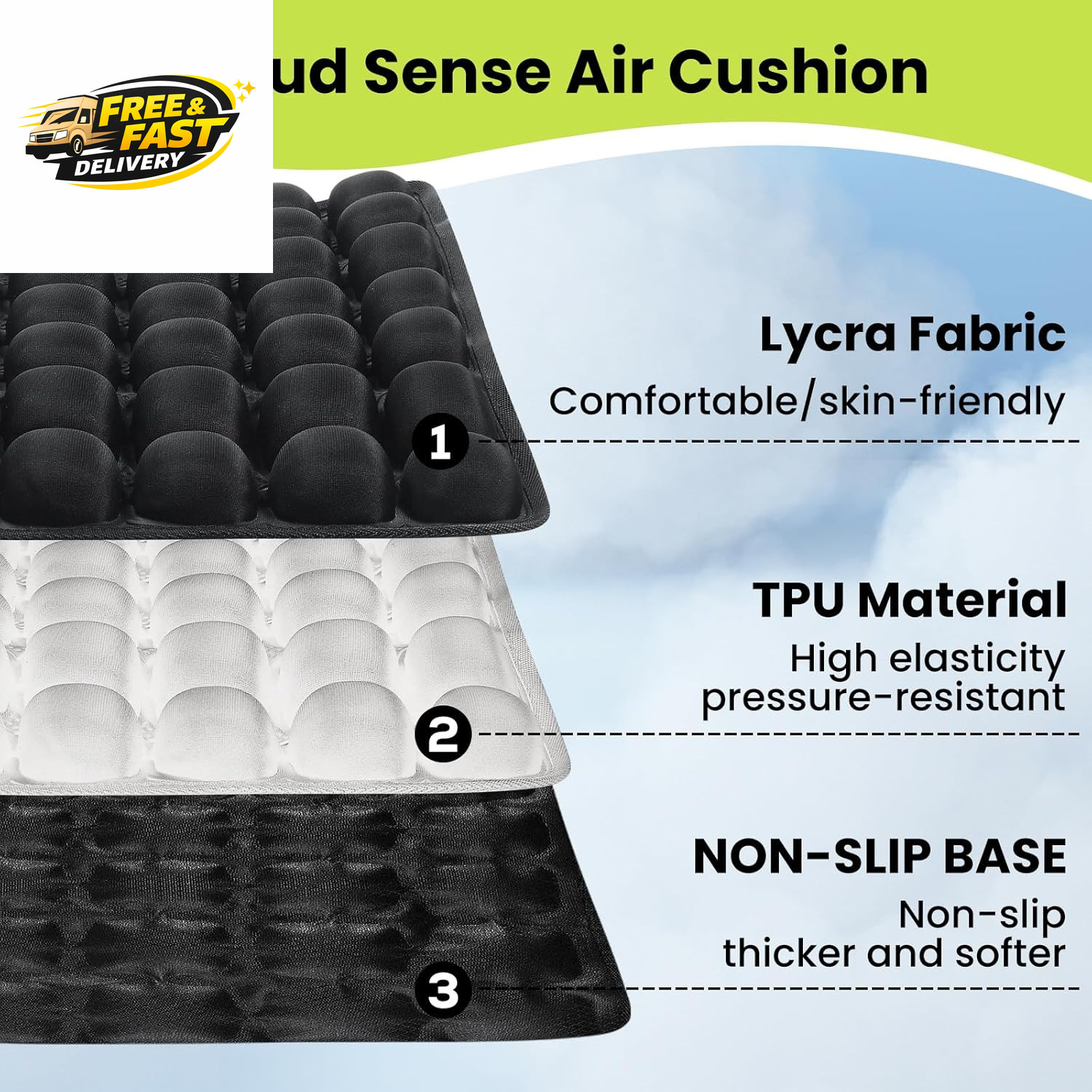 Sondor Travel Cushion – Adjustable Bubble Technology for Customized Comfort,
