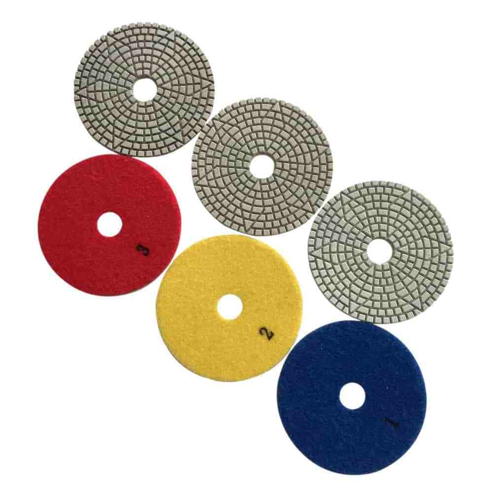 3 Step Stone Polishing Pads for Granite, Travertine, Marble, Limestone, Slate